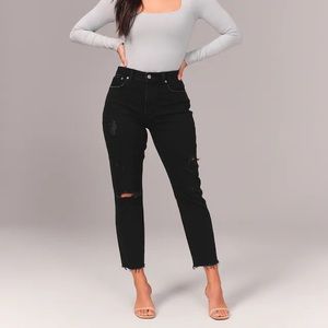 Abercrombie High Rise Ankle Mom Jeans